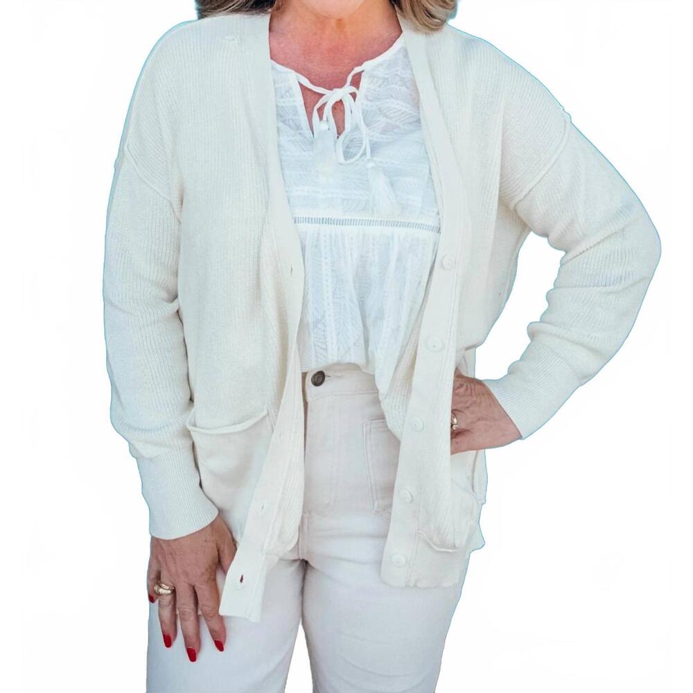 NEW IN FEBRUARY lillian button-down cardigan in cream